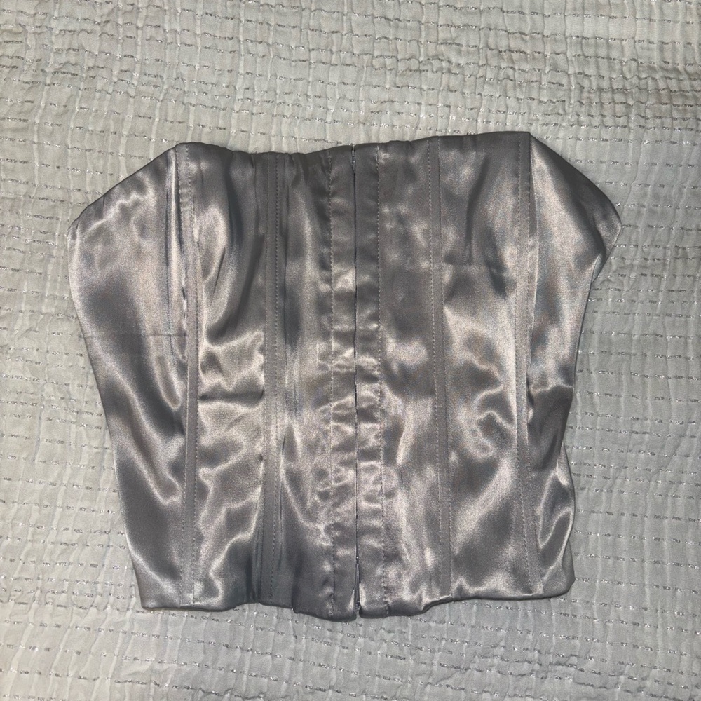 Grey silky corset